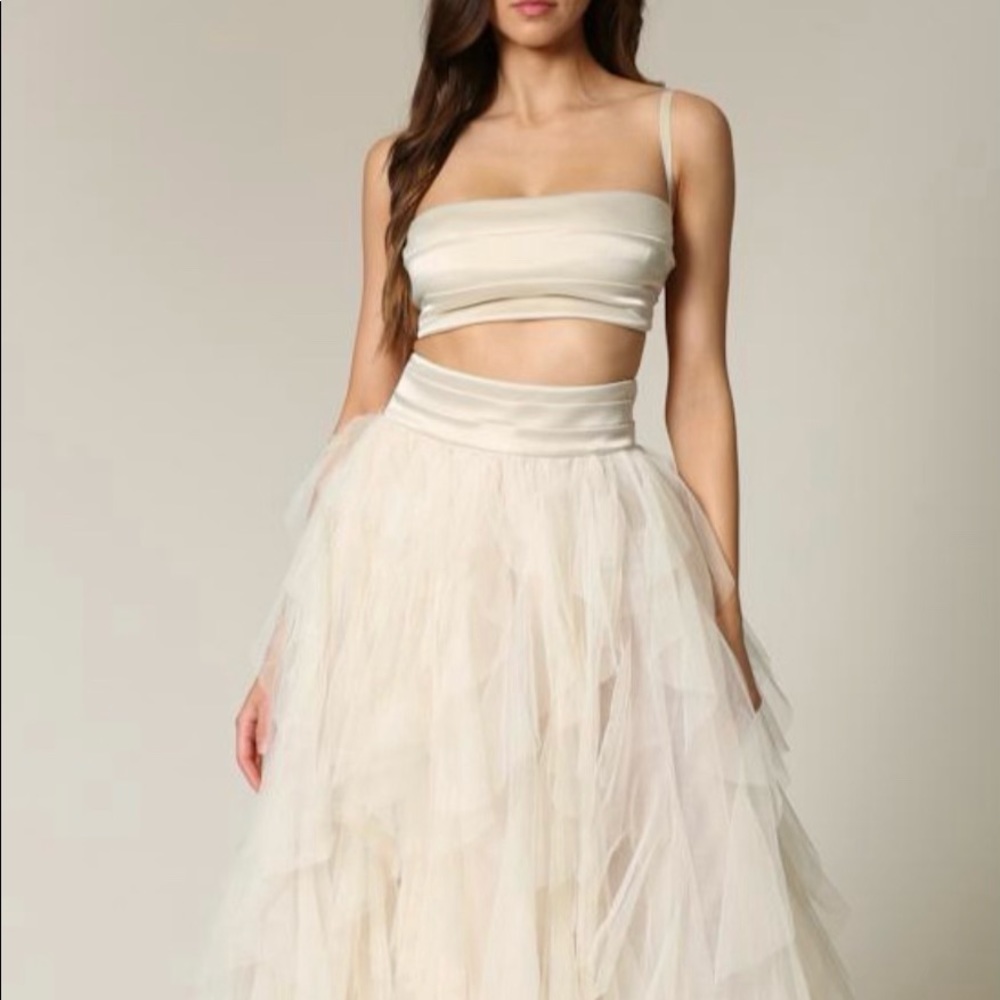 Two piece tank top skirt set